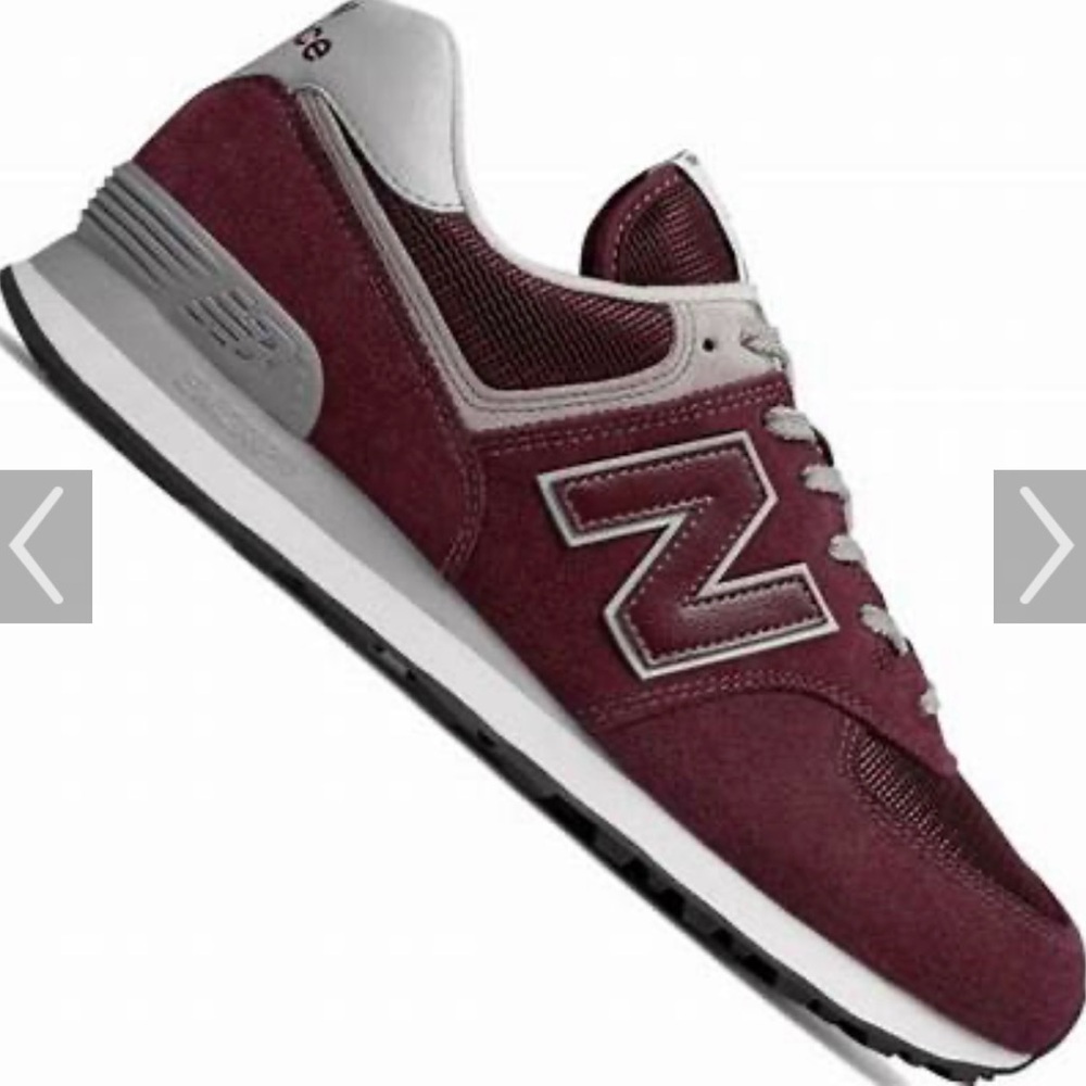 New Balance 574 Burgundy Gently Worn